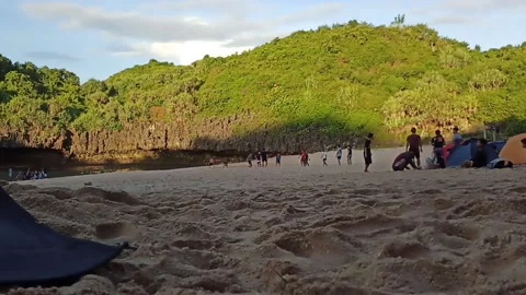 Timelapse camping by the beach Stock Footage 231540735