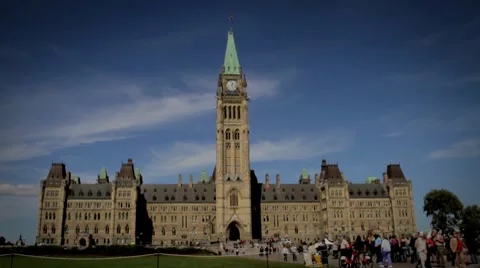 Timelapse of Canadian Parliament in Summer. Stock Footage