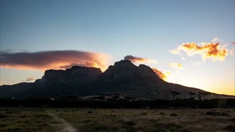Timelapse of a Cape Town sunset over Table Mountain Stock Footage 232769896