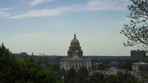Timelapse of Capital Building Providence RI Stock Footage