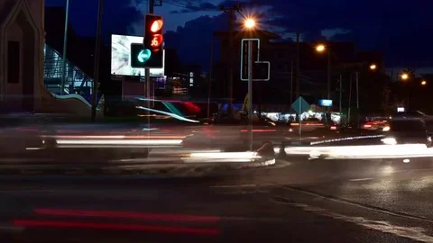 Timelapse car city Stock Footage 71258658