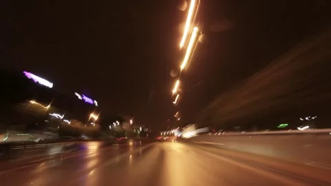 Timelapse car ride through the streets of Paris France at night 스톡 동영상 248401166