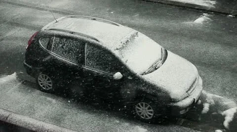 Timelapse of car in snow Stock Footage 22302467