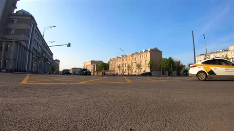 Timelapse car traffic at a busy intersection in the center of the big city Stock Footage 130237376