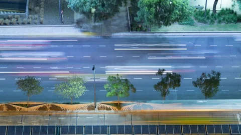 Timelapse of car traffic passing on ave de julio avenue in Buenos Aires Stock Footage 95855464