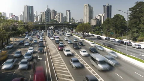 Timelapse of car traffic at rush hour in major city Stock Footage 162790680