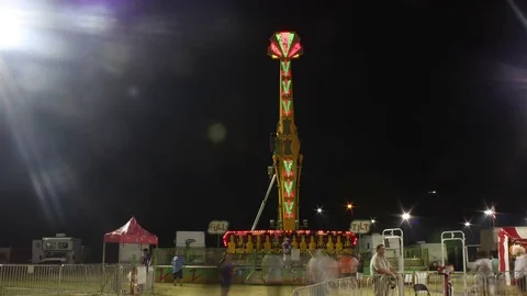Timelapse of Carnival Rides Stock Footage 82370958