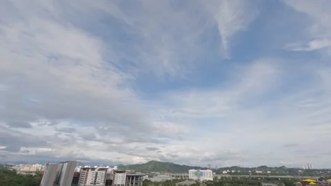 Timelapse of a carpet of clouds in the blue sky Stock Footage 259196084