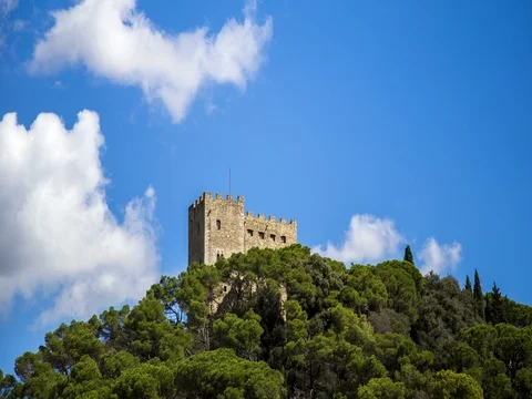 Timelapse of Castle on hill Stock Footage 80729976
