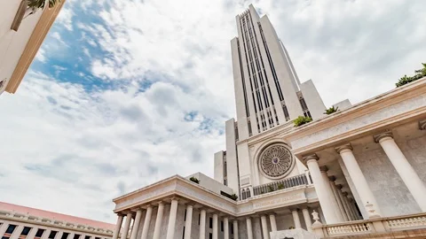 Timelapse of Cathedral of Learning (CL) Building at Assumption University (ABAC) Stock-Footage 113349554