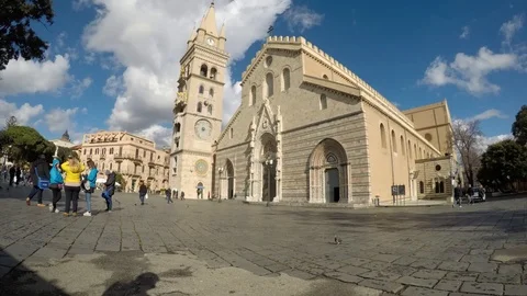 Timelapse cathedral of Messina (Duomo) Stock Footage