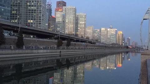 Timelapse CBD from day to night Stock Footage 74648057