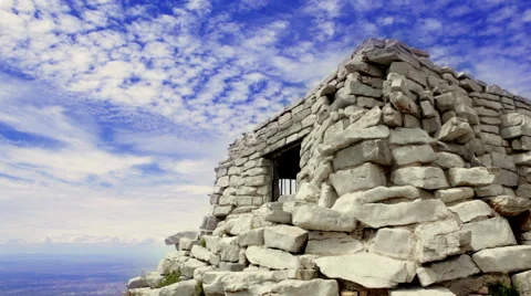 Timelapse: CCC Stone Building, Tramway Trail, Sandia Mountains, Albuquerque Stock Footage 44214709