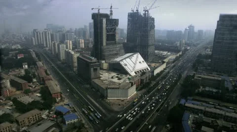 Timelapse CCTV construction Stockbeeldmateriaal 11537120