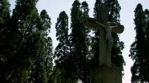Timelapse cemetery cross Video stock 11605583