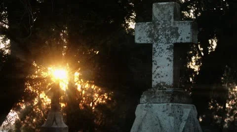 Timelapse cemetery cross Video stock 11605611