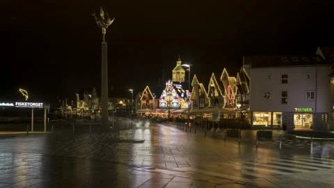 Timelapse Centrum of Stavanger Stock Footage 144865036