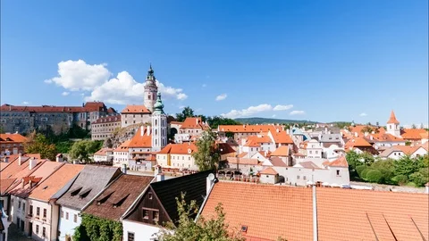 Timelapse of Český Krumlov, Czech Stock Footage 123073347