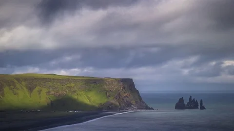 Timelapse changes the sky over the coast of Iceland. Andreev. Stock Footage 78014854