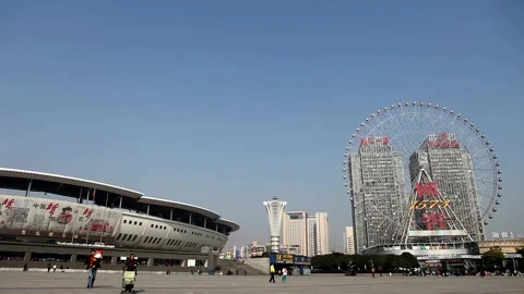 Timelapse Changsha Helong Stadium Stock Footage 156428266