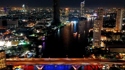 Timelapse Chaopraya river view, Bangkok, Thailand. Video stock 100571913