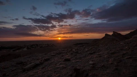 Timelapse Chbika Sunset Tunisia Stock Footage 79733916