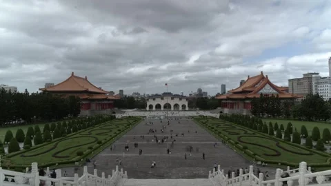 Timelapse of Chiang Kai-shek Memorial Hall in sunny day, Taipei, Taiwan - 4k Stock Footage 294690162