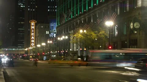 Timelapse Chicago Theater Vídeos de archivo 11581906