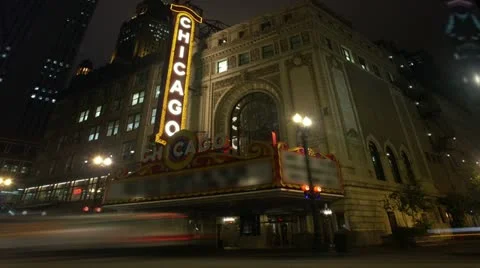 Timelapse Chicago Theater Vídeos de archivo 11582169