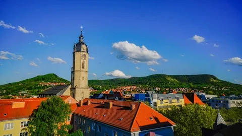 Timelapse church Jena clouds 스톡 동영상 89621589