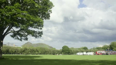 Timelapse of the circus in the Edinburgh meadows park Stock Footage 55770964