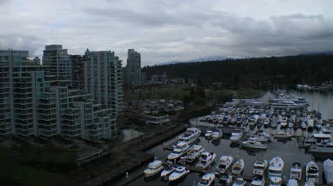 Timelapse of city and harbour Stock Footage 10750708