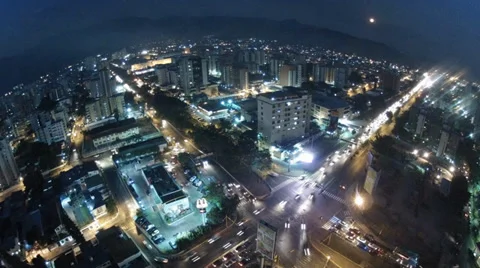 Timelapse city day to night wide angle lense / ciudad de día a noche Stock Footage 34397997
