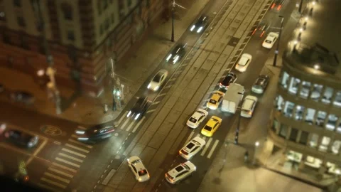 Timelapse of the city from a high angle on traffic and jams in a metropolis Stock Footage 294682934