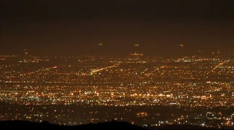 Timelapse City-lights 01-2015-08-12 warm color Stock Footage 53374922