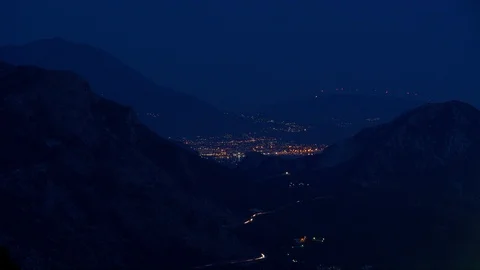 Timelapse of a city in the mountains Stock Footage 126054216