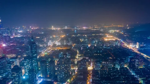 Timelapse of city at night time 스톡 동영상 128589391