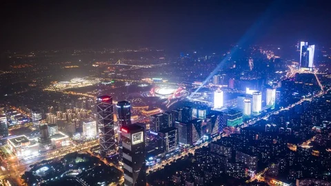 Timelapse of city at night time 库存影片 128589649