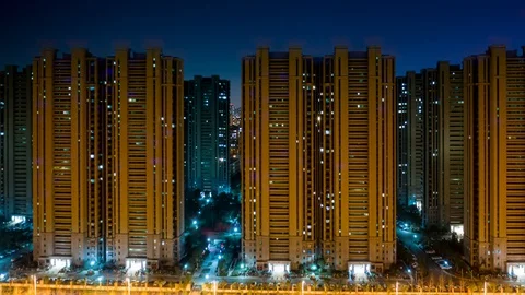 Timelapse of city at night time 스톡 동영상 128589825