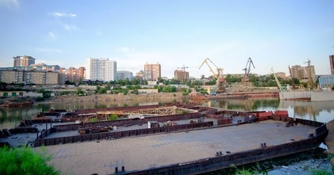 Timelapse, city port Stock Footage 81890043