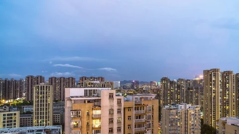 Timelapse of city skyline Stock Footage 91675492