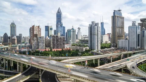 Timelapse of city skyline Stock Footage 92294841