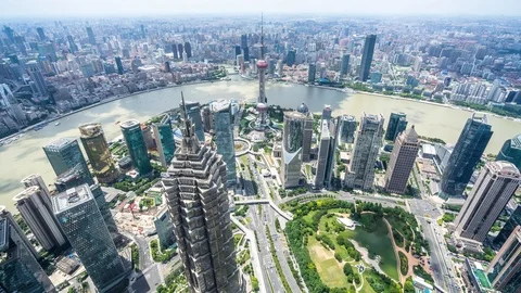 timelapse of city skyline in shanghai | Stock Video | Pond5