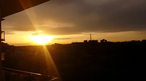 Timelapse of City Sunset from Apartment Vídeos de archivo 43968075