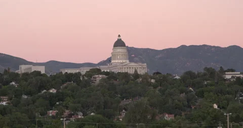 Timelapse of a city view at dusk time Stock Footage 146125653