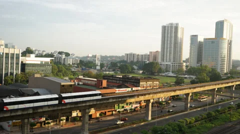 Timelapse of cityscape during daylight with busy traffic and moving cloud Stock Footage 37121049