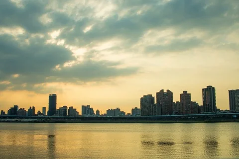 Timelapse cityscape on evening Stock Footage 89203981