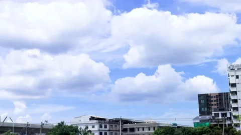 Timelapse clear sky with beautiful clouds moving, 4k Stock Footage 147336356