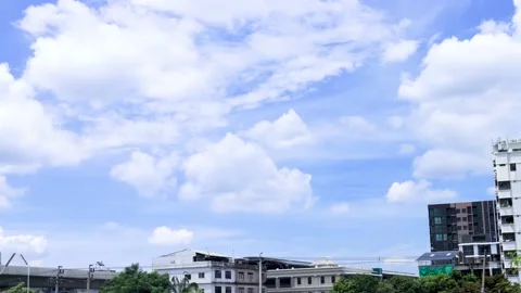 Timelapse clear sky with beautiful clouds moving, 4k Stock Footage 147336740