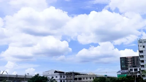 Timelapse clear sky with beautiful clouds moving, 4k Stock Footage 147336742